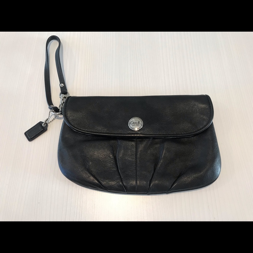 Coach Leather Hand Purse - Black